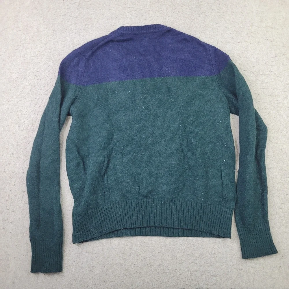 Banana Republic Italian‎ Yarn Merino Wool Sweater Mens M Blue Green Colorblock